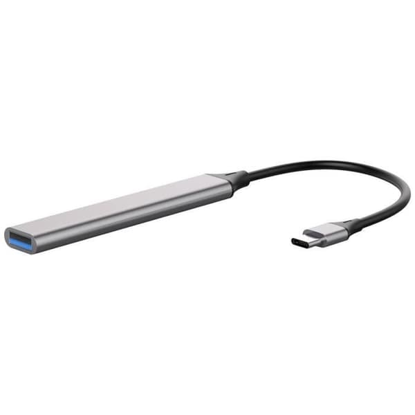 USB-hub - 4Smarts - 456908 - 4 portar - USB-A 2.0/3.0 - aluminium grå sidereal