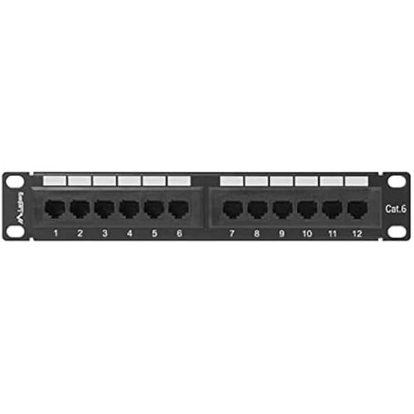 LANBERG patchpanel - 10" - 12 portar - Kategori 6 Svart