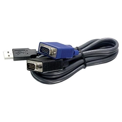 TRENDnet USB VGA KVM hane till hane-kabel, VGASVGA HDB 15-stift hane till hane, USB 1.1 typ A, 6 fot, TK-CU06