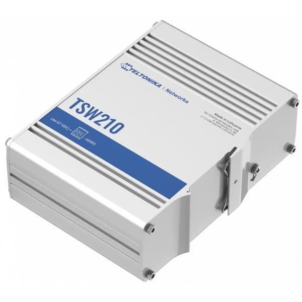 Switch Ethernet - Teltonika - TSW210 - 8 portar Ethernet och SFP - Gigabit - Hög hastighet Gjuten aluminium