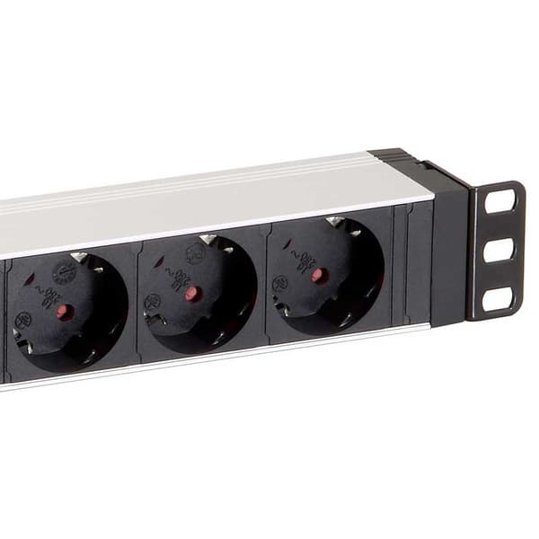 Equip 333293 19´´ 8 Stikkontakter Med Afbryder Strømskinne Til Rack Sort One Size / EU Plug