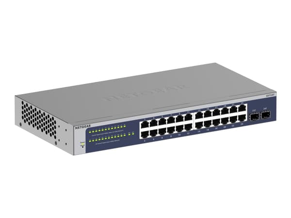 NETGEAR GS724T - Version 6 - switch - L3 Lite - smart - 24 x 10/100/1000 + 2 x SFP - stasjonær, rackmonterbar
