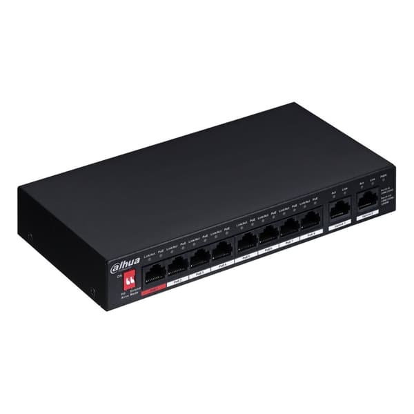 Dahua Technology PoE PFS3010-8ET-96-V2 netværksswitch Unmanaged Gigabit Ethernet (10/100/1000) Power over Ethernet (PoE) Sort Sort