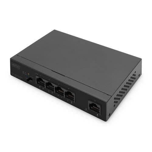 DIGITUS GIGABIT ETHERNET POE-SWITCH, 4 POE-PORTAR + 1 UPLINK-PORT,
