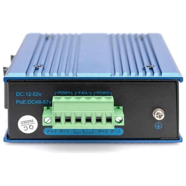 DIGITUS 5-ports industriell PoE Fast Ethernet-switch - Ohanterad - 4 RJ45-portar + 1 SFP-port - 10-100 Mbps - Montering på