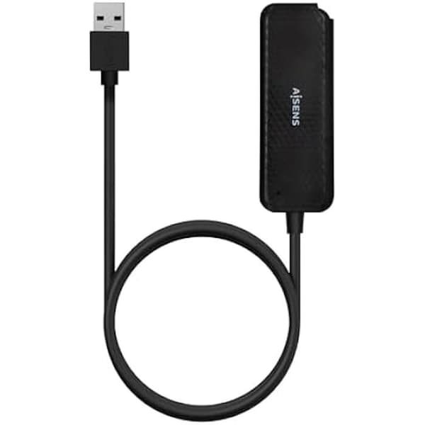 AISENS - A106-0714 - USB 3.0 Hub, Typ A/M-4XType A/H, Svart, 60 cm