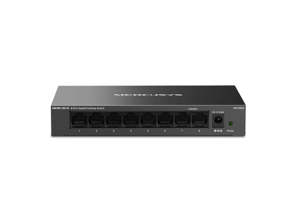 Mercusys MS108GS, Uhåndtert, Gigabit Ethernet (10/100/1000), Full tosidig, Kan monteres på vegg