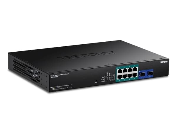 TRENDnet TPE-1020SB - Version v1.0R - switch - smart - 8 x Gigabit Ethernet + 2 x Gigabit SFP - rackmonterbar - PoE++ (180 W) - TAA-kompatibel