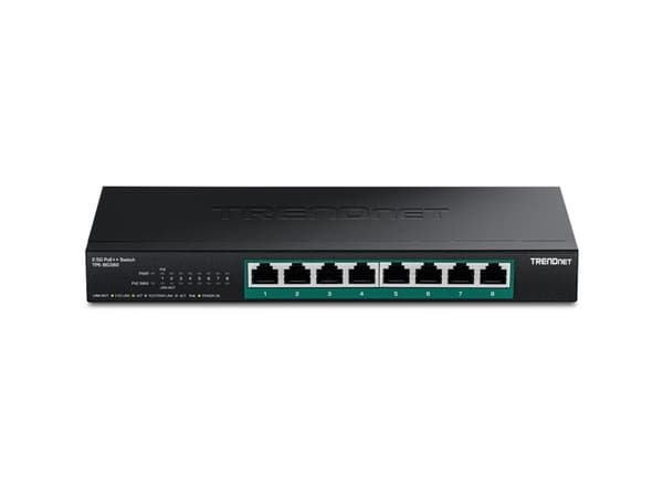 TRENDnet TPE-BG380 - Version v1.0R - switch - ohanterad - 8 x Gigabit Ethernet - väggmonterbar - PoE++ (230 W) - TAA-kompatibel