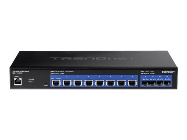 TRENDnet TEG 7124WS - Switch - smart - 8 x 10GBase-T + 4 x 10 Gigabit SFP+ - rackmonterbar - TAA-kompatibel