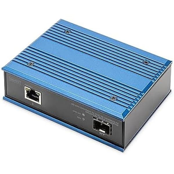 DIGITUS Industrial Gigabit PoE Media Converter - 1 RJ45-port, 1 SFP-port - 10/100/1000 Mbps - 30W PoE Power Budget