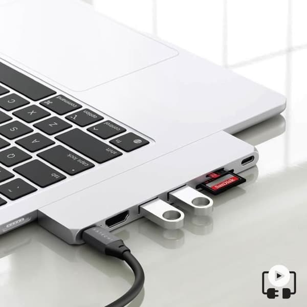 Hub USB-C - Satechi - Pro Hub Slim - Silver - HDMI 4K - 2 portar USB 10Gbps