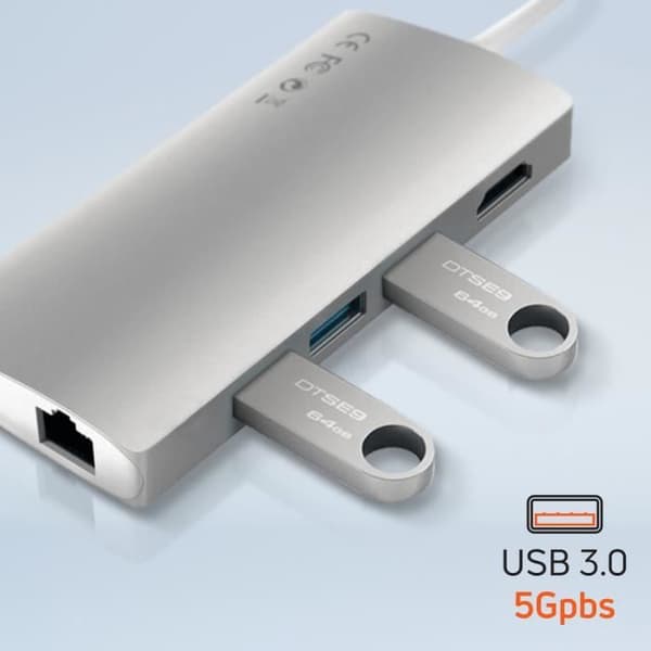 Hub USB C - Satechi - V2 - HDMI 4K - 3x USB - Ethernet - 60W