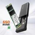Miniatyrbild 3 av 4: USB-hubb - LinQ - SSD-hårddiskläsare - 2 USB-portar - TF-kortläsare - Svart