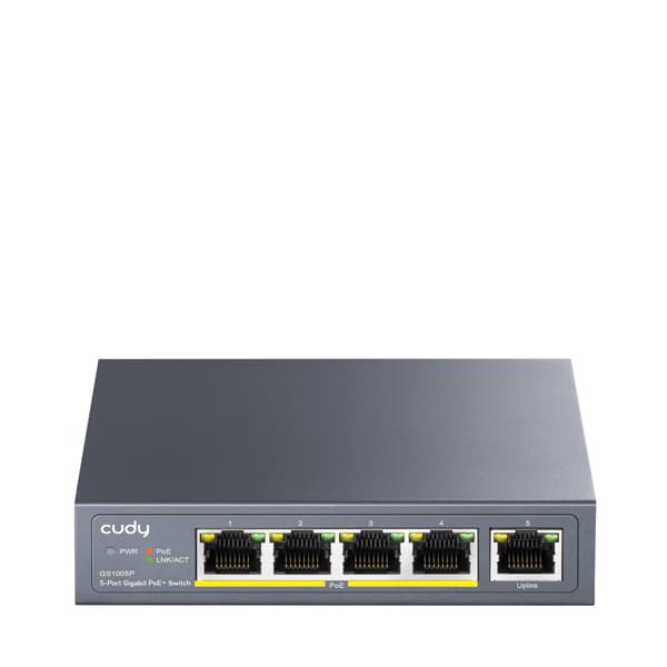 Cudy GS1005P verkkokytkin Gigabit Ethernet (10/100/1000) Power over Ethernet (PoE) Harmaa Harmaa