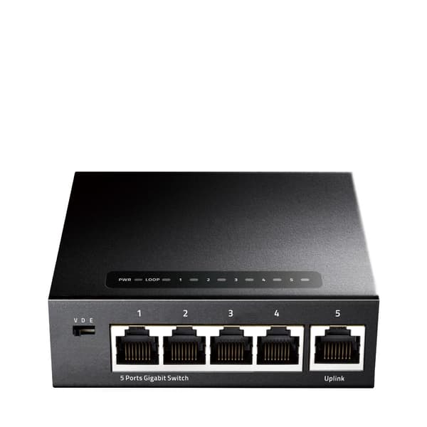 Cudy GS105 nätverksswitch Gigabit Ethernet (10/100/1000) Svart Svart