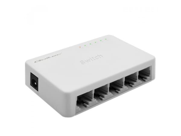 Qoltec - Switch - ohanterad - 5 x 10/100/1000 - skrivbordsmodell