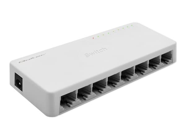 Qoltec - Switch - ikke-styrt - 8 x 10/100/1000 - stasjonær