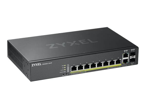 Zyxel GS2220-10HP-EU0101F, Hallittu, L2, Gigabit Ethernet (10/100/1000), Power over Ethernet -tuki, Telineasennus