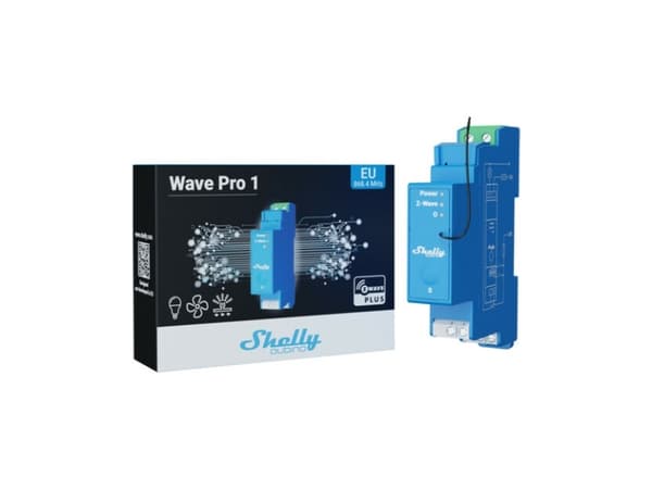 Shelly Qubino Wave Pro 1, Halvledarrelä, Blå, 25 mW, 40 m, 1 kanaler, 0 - 40 m