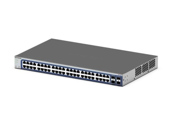 NETGEAR GS748T - V6 - switch - L3 Lite - smart - 48 x 10/100/1000 + 2 x Gigabit SFP + 2 x kombo-Gigabit SFP - stasjonær, rackmonterbar