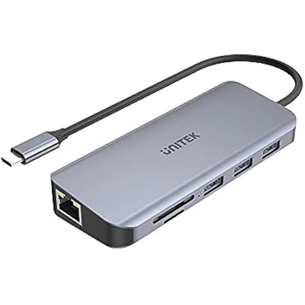 UNITEK D1026B nav &amp; koncentrator USB 3.2 Gen 1 (3.1 Gen 1) Typ-C 5000 Mbit/s Grå
