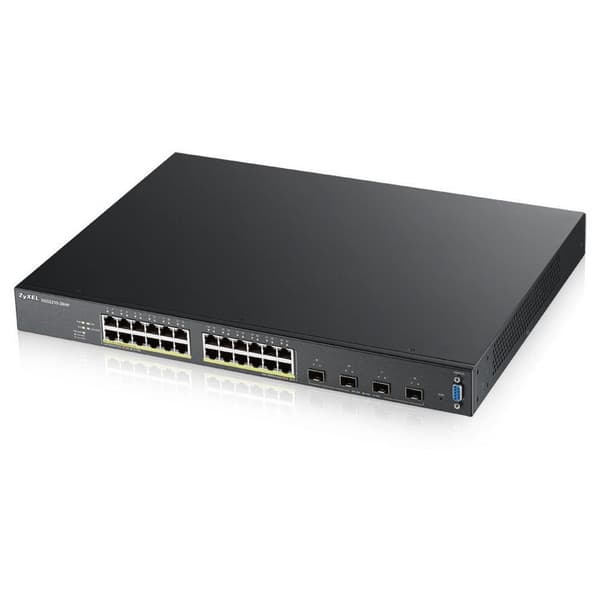 Zyxel 24p Gbe Poe L2 Managed 4x10g Switch Svart One Size / EU Plug