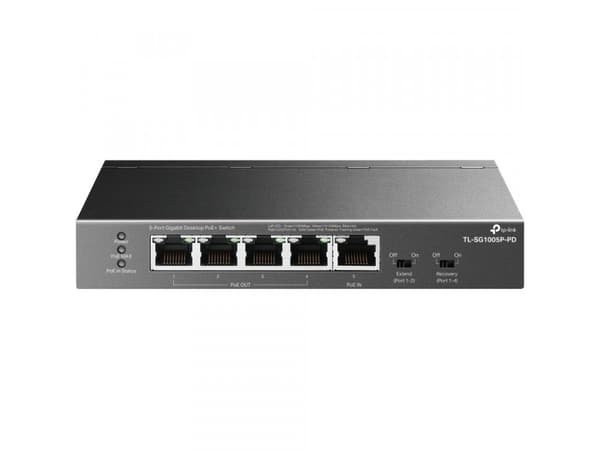 TP-Link TL-SG1005P, Ohanterad, Gigabit Ethernet (10/100/1000), Strömförsörjning via Ethernet (PoE) stöd