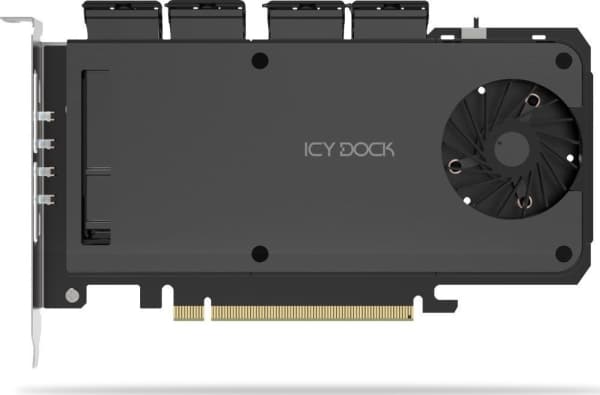 Šakotuvas ICY DOCK Mobile Rack Adapteris Card 4-Bay M.2 NVMe SSD zu PCIe 4.0 x 16