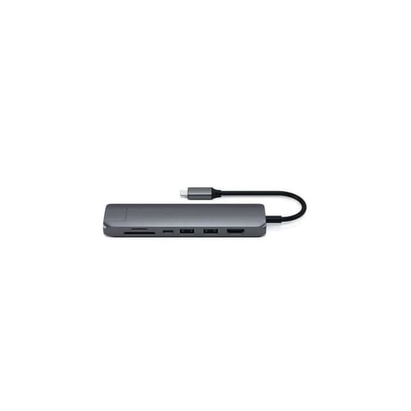 Smal USB-C Hub med Satechi Single-Wing Ethernet Adapter Grå-Silver