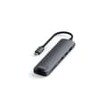 Miniatyrbild 1 av 4: Smal USB-C Hub med Satechi Single-Wing Ethernet Adapter Grå-Silver