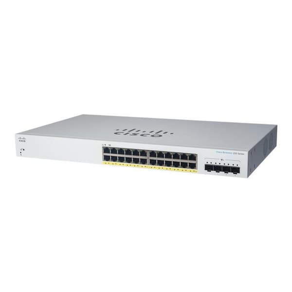 Switch - Cisco - CBS220-24FP-4G-EU - 24 portar GE - PoE+ 382W - 4x1G SFP Vit