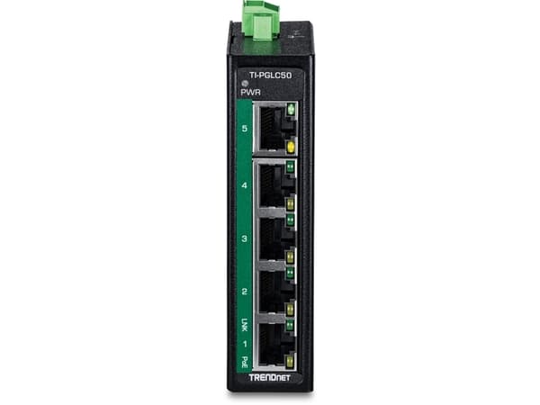 TRENDnet 5-PORT INDUSTRIAL GIGABIT POE+ - Switch - 1 Gbps (TI-PGLC50)