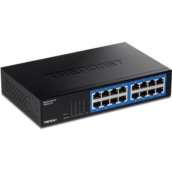 TRENDNET TEG-S17D 16-portars Gigabit Desktop Switch - Plug and play - Intern strömförsörjning - 32 Gbps