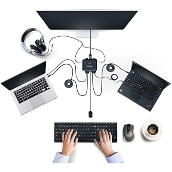 KVM-switch - STARTECH.COM - USB-C DisplayPort 2-portar - 4K 60Hz - Klar att använda