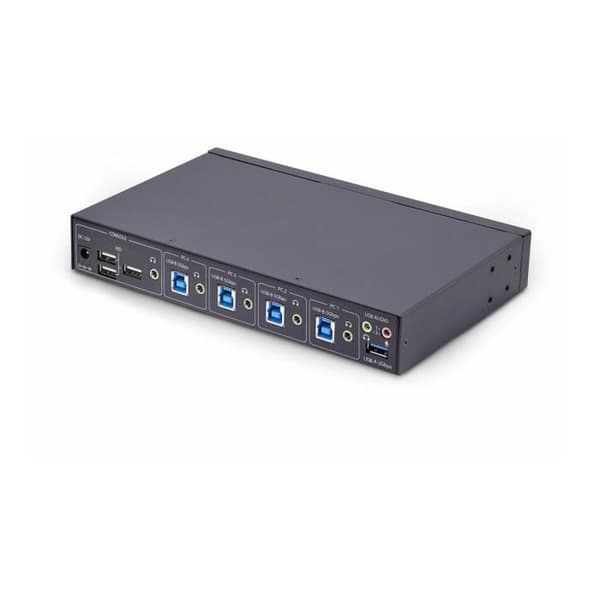 - StarTech.com - StarTech.com 4-portars KM-switch med musroaming, USB-switch för tangentbord/mus, 3,5 mm och USB-ljud, kringutrustning