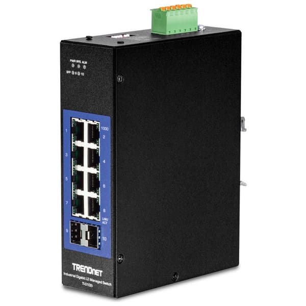 trendnet 10-ports ind.gb l2 mgd switch din-rail blackRouter, wifi, nätverk 10-PORTS IND.GB L2 MGD SWITCH DIN-RAIL 182893