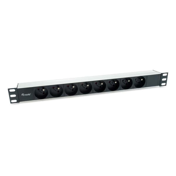 Equip 333313 Strømskinne Til Rack Sort One Size / EU Plug Sort, Sølv