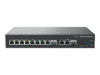 Grandstream GCC6000 Series GCC6011 - Switch - L3 - ikke-styrt - 10 x 10/100/1000 (PoE) + 2 x 100/1000/2.5G SFP - stasjonær, rackmonterbar - PoE Sort, Sølv