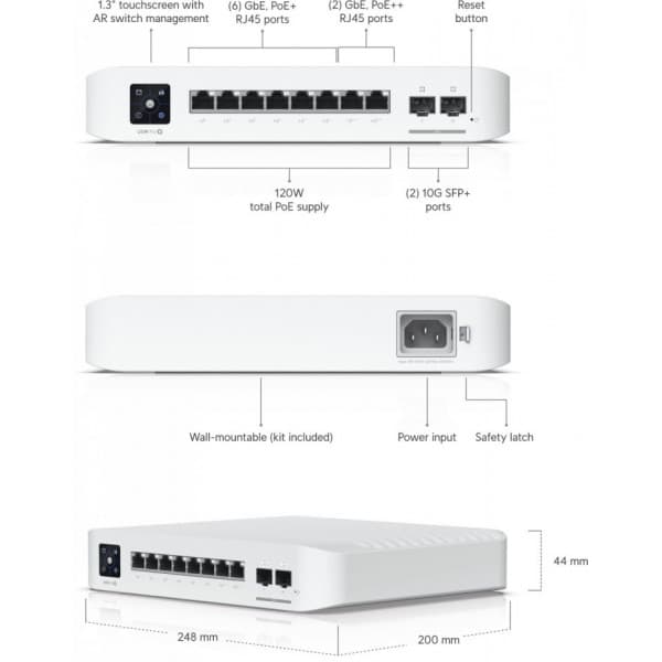 Ubiquiti UniFi USW-Pro-8-PoE - 8-port PoE-switch