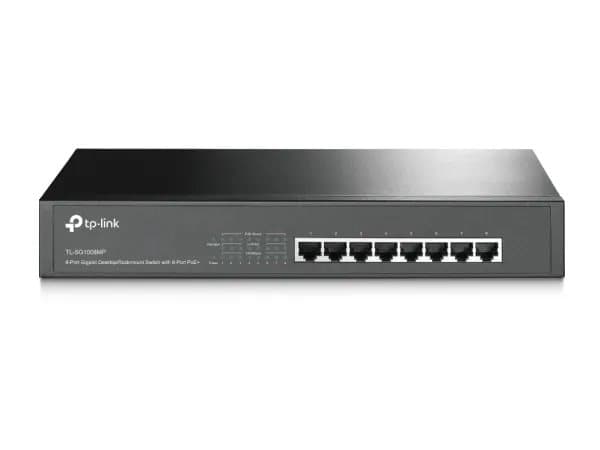 TP-Link TL-SG1008MP - Switch - ohanterad - 8 x 10/100/1000 (PoE+) - skrivbordsmodell, rackmonterbar - PoE+ (126 W)