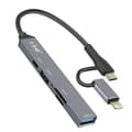 Miniatyrbild 1 av 4: USB-C och Lightning OTG Hub 1x USB-C-port + 2x USB + SD / TF-kort LinQ Black
