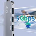 Miniatyrbild 3 av 4: USB Hub OTG-stöd 5 Gbps SD / TF-kortläsare och 3,5 mm Audio Jack LinQ Grey
