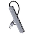 Miniatyrbild 2 av 4: USB Hub OTG-stöd 5 Gbps SD / TF-kortläsare och 3,5 mm Audio Jack LinQ Grey