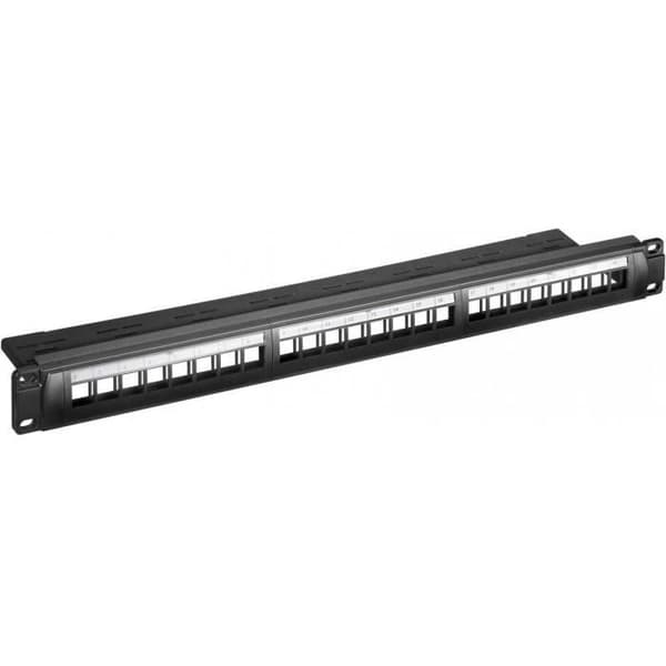 Anslutningsplats - MICRO CONNECT - PP-027 - Cat6-kabelteknik - 24 portar - Gigabit Ethernet Svart