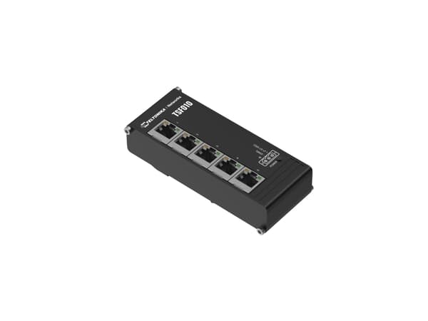 Teltonika NETWORKS TSF010 Flat Ethernet-kytkin, Ikke administreret, Fast Ethernet (10/100), Fuld duplex, DIN-kisko