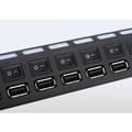 Miniatyrbild 3 av 4: 7-portars USB 3.0 Hub Höghastighets PÅ/AV delningsbrytare för PC Laptop/med PÅ/AV, Svart