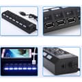 Miniatyrbild 4 av 4: 7-portars USB 3.0 Hub Höghastighets PÅ/AV delningsbrytare för PC Laptop/med PÅ/AV, Svart