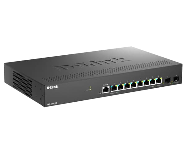 D-Link DMS 1250-10S - Switch - L2+ - smart - 8 x 2.5GBase-T + 2 x 10 Gigabit SFP+ - skrivbordsmodell