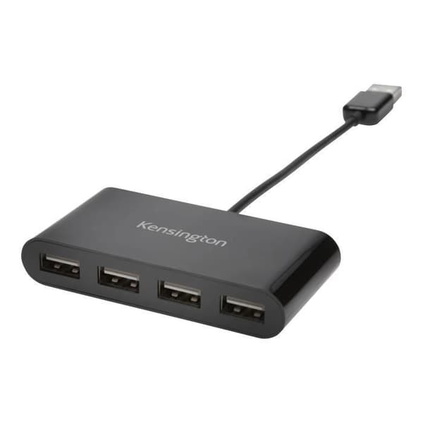 USB 2.0-hub - KENSINGTON - 4 portar - Svart - USB-drivet - Extern